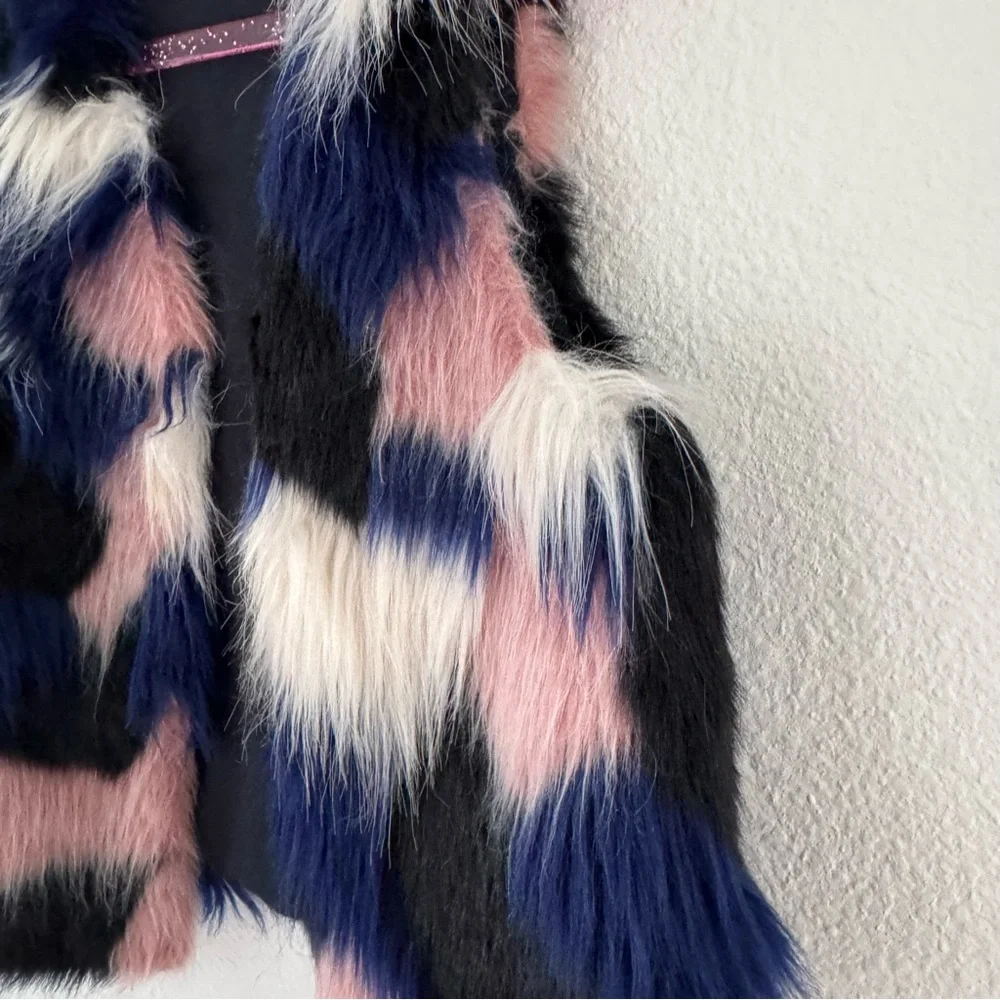 Jean Bourget Colorful Faux Fur Vest